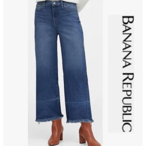 Banana Republic washed black high rise wideleg crop jeans 27